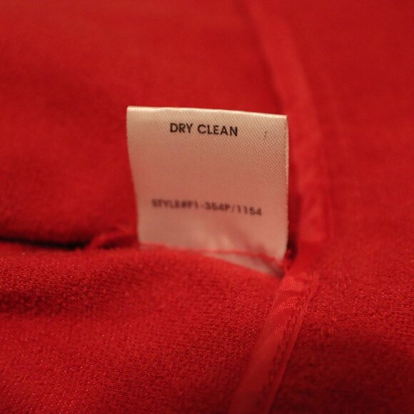 Cass Vibrant Red Velvet Jacket Size Petite Large Hook & Eye Front Closure - Picture 11 of 16